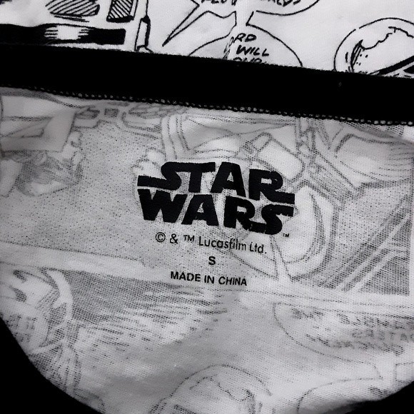 Star Wars Graphic Comic Strip Long Sleeve Tunic Top Small Loungewear Geek Chic - Picture 5 of 5